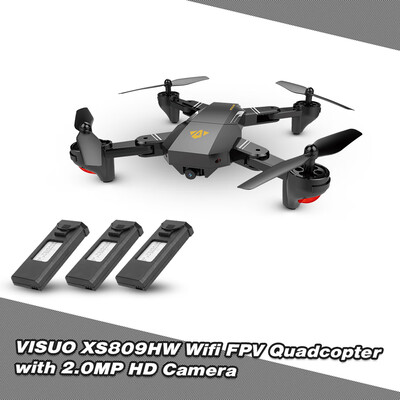 

RC Helicopter VISUO XS809HW Wifi FPV 03 20MP 720P 120° FOV Wide Angle HD Camera Foldable 24G 6-Axis Gyro Selfie Drone RC Qua