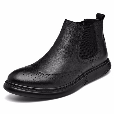 

Large size leather casual mens shoes Chelsea ankle boots&ankle boots