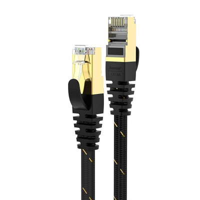 

CAT7 STP Flat Network Patch LAN Cable OFC Core 10Gbps 50u Gold Plated Plug