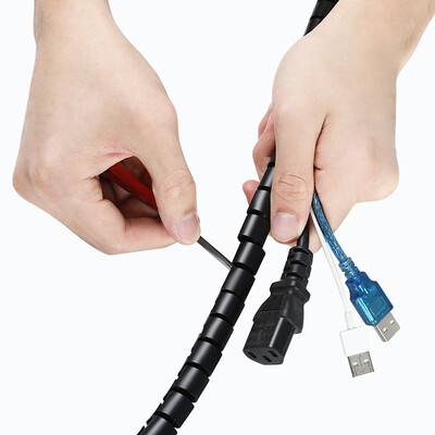 

BUBM wire storage tube computer cable with wire wrapping winding bundle finishing buckle fixed anti-bite line protection sleeve DXBHT-A black 15MM3 m 2