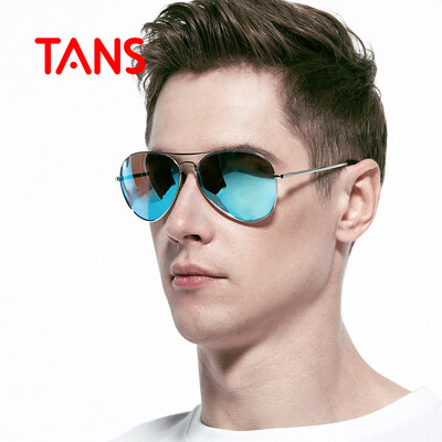 

TANS sunglasses mens sunglasses classic polarized frog mirror couple models sunglasses outdoor driver driving driving mirror sunglasses female T3025L silver frame ice blue