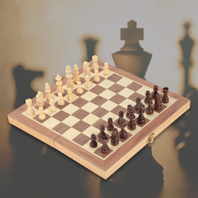 

3 in 1 Wooden International Chess Set Board Travel Games Chess Backgammon Draughts Entertainment magnetic chess set 293 x 29cm