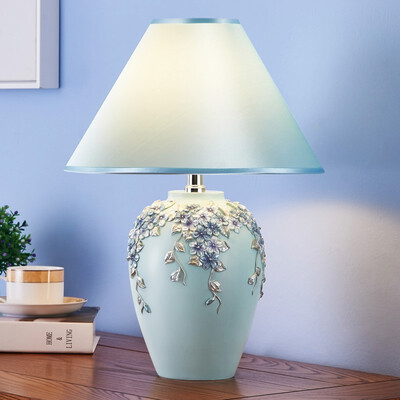 

Hoshine Blue Flower Home Decoration Living Room Table Lamp Indoor LED Table Night For Bed Room