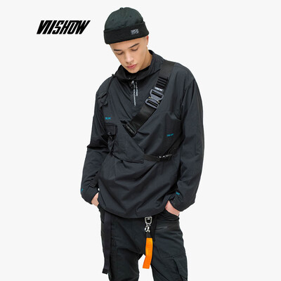 

Weixiu viishow 2019 spring new jacket male Korean version of the tide brand mens gak shirt youth windproof jacket stand collar JC1117191 black XL