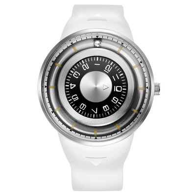 

SKONE Men Watch Creative Rotation Dial Magnetic Ball Wrist Watch Silicone Strap Waterproof Sport Watch for Men