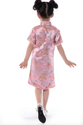 

Girls Chinese Traditional Dragon&Phoenix Cheongsam Dress