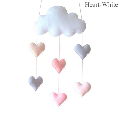 

Lovely Cloud Raindrop Heart Baby Gift Nursery Fabric Tent Wall Hanging Decor Shower Gift White Pink Photo Props Bed Hanging