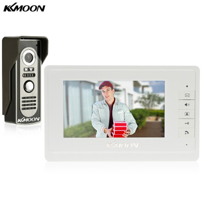 

KKmoon® 7 Wired Video Door Phone System Visual Intercom Doorbell with 1800x480 Indoor Monitor 1700TVL Outdoor Camera support