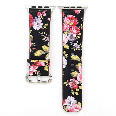 

Floral Watch Strap For Apple Watch Strap Bands Leather Flower Straps Band 38mm42mm Bracelets With Adapter