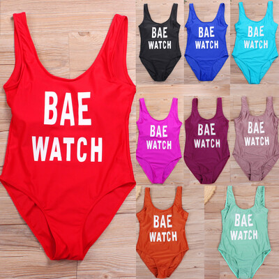 

Sexy Women Swimsuit Bodysuit One Piece Swimwear Letter Print Monokini Bathing Suit