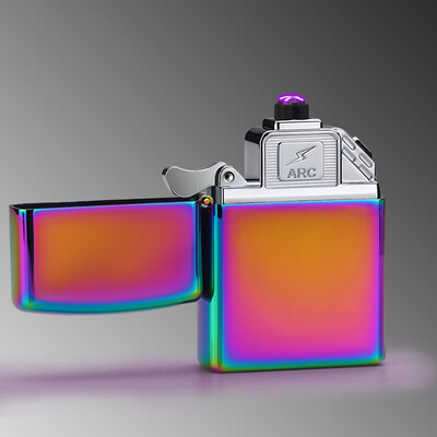 

Fashion Pure Color USB Rechargeable Electronic Hit Fire Machine Windproof Flameless Metal Smoking Cigarette Lighters of Double Pul