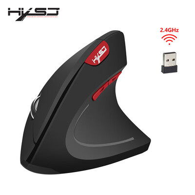 

HXSJ T24 24G Wireless Mouse Vertical Ergonomic Adjustable DPI 800 1600 2400 6 Buttons with USB Receiver for Notebook PC Laptop Co