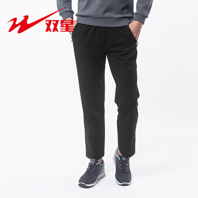 

Double Star Sports Pants Mens Autumn Knit Breathable Training Guard Pants Comfortable Thin Casual Pants 7Q18601M Black 2XL