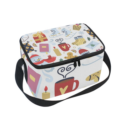 

ALAZA Lunch Box Insulated Lunch Bag Large Cooler Cute Season Elements Tote Bag