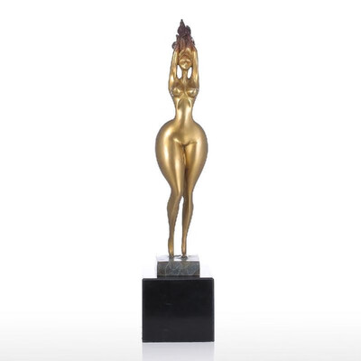 

Charming Plump Lady Tooarts Handmade Bronze Sculpture Modern Art Home Decor