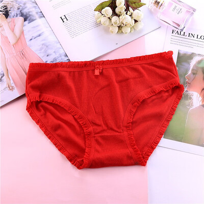 

Large size bag hips red underwear womens large size breathable briefs