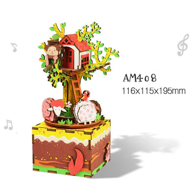 

Original cartoon fashion wooden music box multi style creative 3D stereo adult children