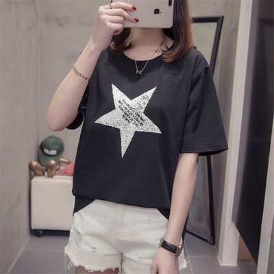 

JOY OF JOY Jingdong Womens 2019 Summer New Womens Loose Joker Short Sleeve T-Shirt Womens Bamboo Cotton JWTD191465 Black M