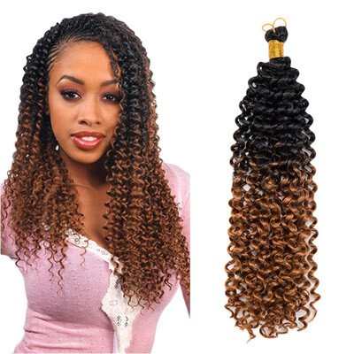

14" Hair Extensions Water Wave Synthetic Crochet Wavy Braiding Hair Weave For Women Ladies Beauty