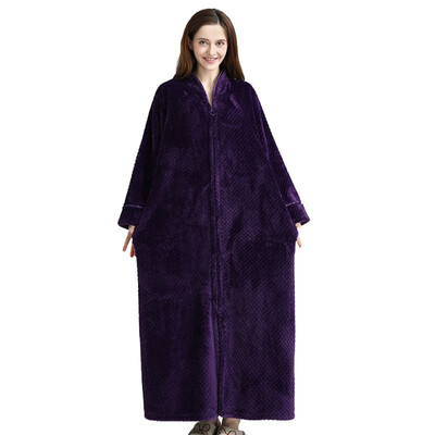 

Large Size Lovers Thermal Hooded Long Flannel Bathrobe Women Men Thick Warm Winter Bath Robe Night Robe Bathrobe Sleep Robes
