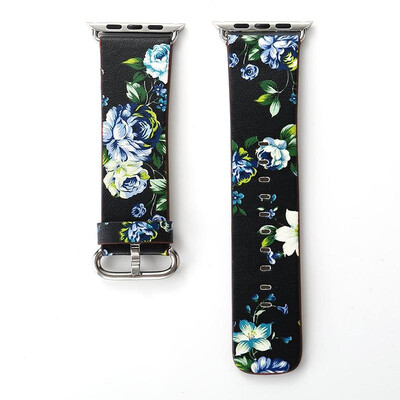 

Floral Watch Strap For Apple Watch Strap Bands Leather Flower Straps Band 38mm42mm Bracelets With Adapter
