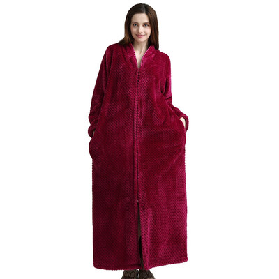 

Large Size Lovers Thermal Hooded Long Flannel Bathrobe Women Men Thick Warm Winter Bath Robe Night Robe Bathrobe Sleep Robes