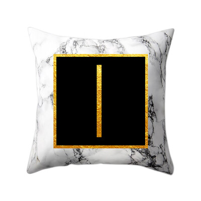 

Modern Pillowcases 4545 Gold Alphabet Word Letter White Marble Pattern Pillow Case Super Soft Throw Sofa Bed Cushion Cover Protec