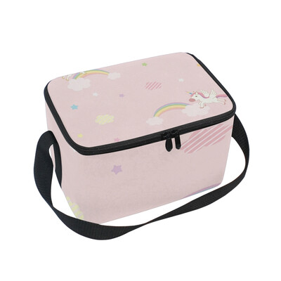 

ALAZA Lunch Box Insulated Lunch Bag Large Cooler Tote Bag Unicorn Pink Sky for Men Women Girls Boys