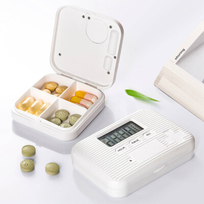 

Timing Daily Reminder Mini 6 Slots Portable Medical Pill Case with Intelligent Alarm