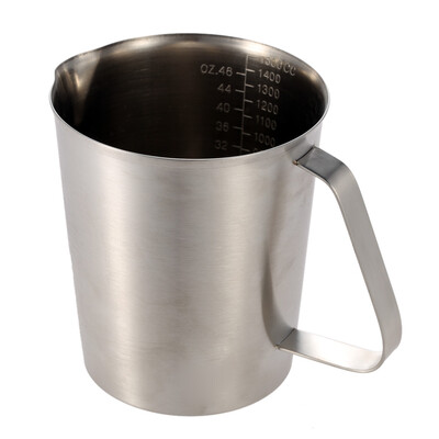 

1500ML Stainless Steel Milk Pitcher Jug Milk Foam Container Measuring Cup Coffee Kitchen Tool