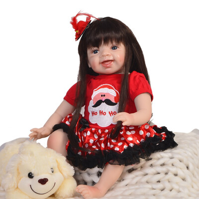 

KEUIMI 22 Inch Lifelike Princess Reborn Girl Doll 55 cm Silicone Soft Preemie Baby Doll Toy For Kid Xmas Gift Menina Brinquedo