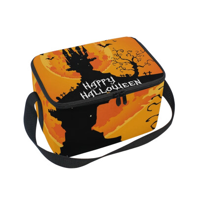 

ALAZA Lunch Box Insulated Lunch Bag Large Cooler Haunted Castle And Jack O Lantern Tote Bag