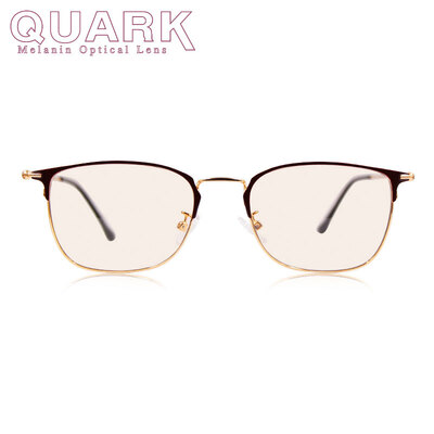 

US patent QUARK melanin 19 years new light damage ultra light metal eyebrow wire frame brown gold color computer goggles-9670