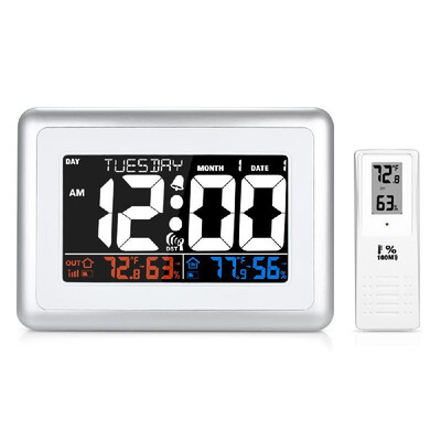 

WWVB Alarm Clock Temperature&Humidity Meter Weather Forecast Station Indoor&Outdoor Thermometer Temperature&Humidity M