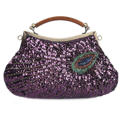 

Vintage Peacock Bead Ladies Handbags Elegant Evening Bag for Women Crossbody Bag for Party Wedding Dating
