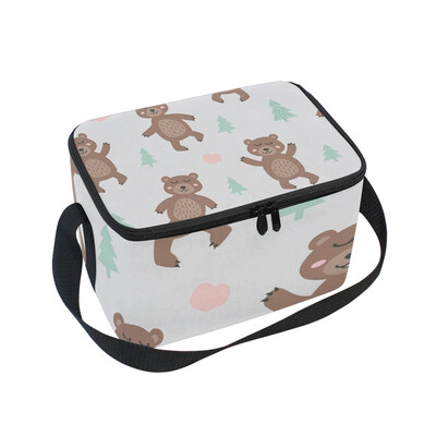 

ALAZA Lunch Box Insulated Lunch Bag Large Cooler Cute Bear Similing Tote Bag