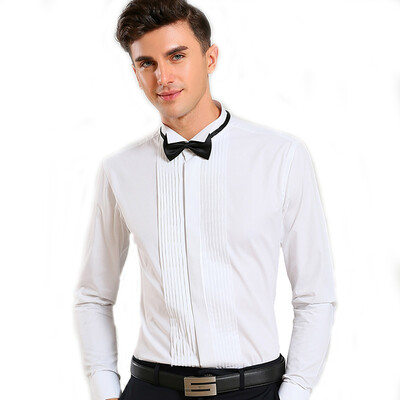 

Kaiser KAISER Mens Groom Wedding Dress French Shirt Male Swallow Collar French Cufflinks Wedding Shirt Long Sleeve Performance Shirt White 38