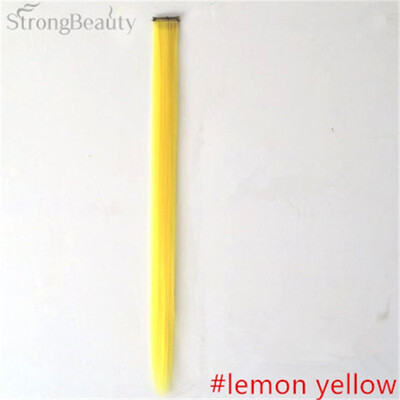 

StrongBeauty Women Colorful Extension Long Synthetic Clip In Straight Hairpiece Party Highlights Punk Hair Pieces