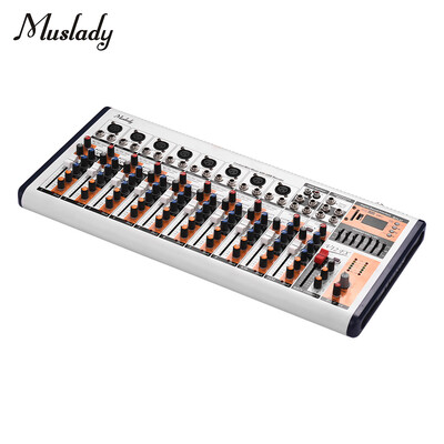 

Muslady V12-FX 12-Channel Portable Mixing Console Mixer Built-in 16 DSP Effects 48V Phantom Power Supports BT Connection with Pow