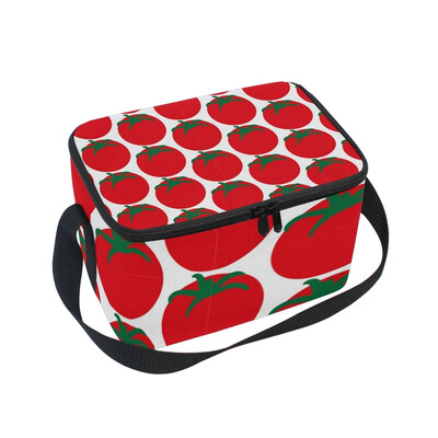 

ALAZA Insulated Lunch Box Cute Tomato Lunch Bag for Men Women Portable Tote Bag Cooler Bag