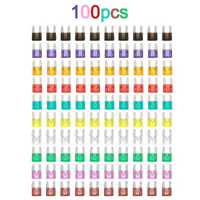 

100pcs Mini Blade Fuses Auto Car Truck Assortment Fuse Kit with Box 2A 3A 5A 10A 15A 20A 25A 30A 35A 40A