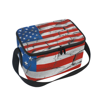 

ALAZA Lunch Box Insulated Red Flag Wall Lunch Bag Large Cooler Tote Bagfor Men Women