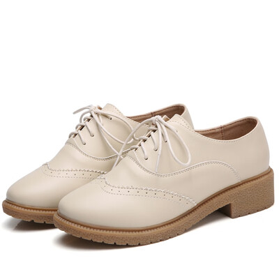 

Round head thick with flat bottom strap Oxford shoes autumn new single shoes tendon bottom casual female British wind single shoes