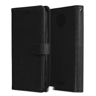 

MOONCASE Motorola Moto C 3 Card Photo Frame Holster - Black