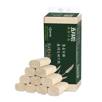 

May Flower Toilet Paper Buckwheat Slim 3 Layer 80g Coreless Roll Paper10 Roll