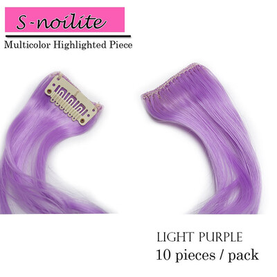 

Colored Party Highlights Straight Hair Clip Extensions Heat-Resistant Synthetic Hair Extensions in Multiple Colors
