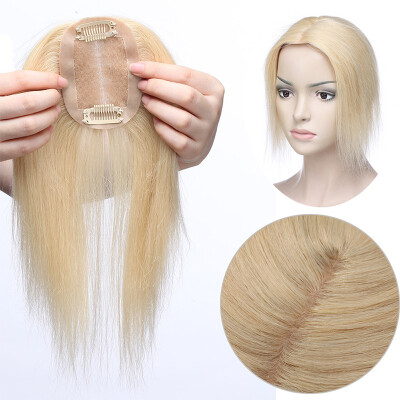 

Remy Human Hair Topper One Piece Clip in Toppers Extension Straight Real Mono Top piece Hair Piece for Thinning Hair Repair bald