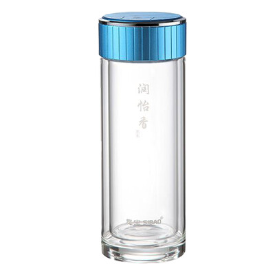 

SIBAO glass double-layer male&female tea cup portable business car cup Run Yixiang 1 blue 220ml