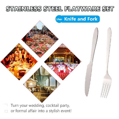 

2 Pairs Stainless Steel Flatware Silverware Set Knife&Fork Home Kitchen Hotel Restaurant Tableware Cutlery Set