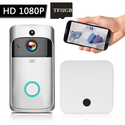 

WiFi Smart Wireless Security DoorBell Smart HD 1080P Visual Intercom Recording Video Door Phone Remote Home Monitoring Night Visio